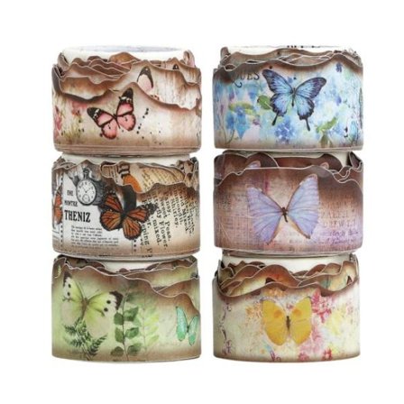 6 ruller Vintage Tapes Washi Tapes Scrapbook Tapes