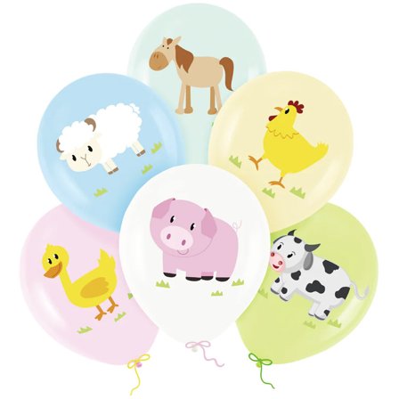 Ballonger Bondgårdsdjur 6-pack - Partyninja.se