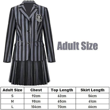 Kvinne Addams Family Tenåringer Jenter Wednesday Addams Nevermore Uniform Kostyme