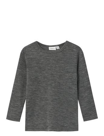 Nmmwang Wool Rib Ls Top Tops T-shirts Long-sleeved T-shirts Grey Name It