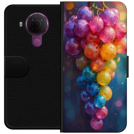 Kompatibel Tegnebogsetui til Nokia 5.4 Farverige Drømmelignende Drue i Kunstnerisk Stil