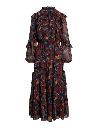 Lauren Ralph Lauren | Floral Crinkle Georgette Tiered Dress | 34