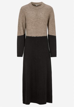 Cellbes of Sweden - Lång stickad klänning - beige / svart - för damer - 62/64