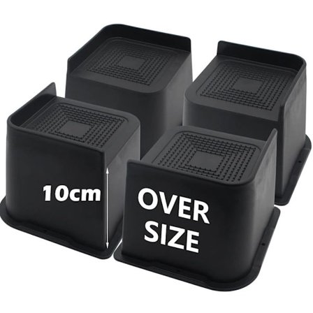 4-pak møbelhævere 10 cm – Kraftige holdbare sengehævere til seng, sofa, stol & bord_TF_TF