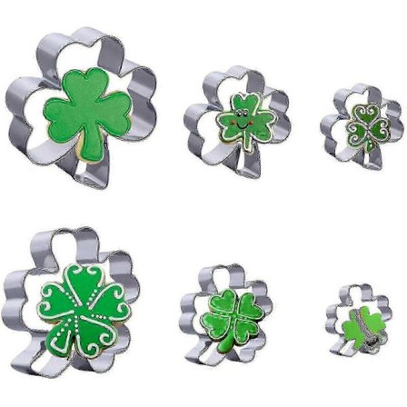 6 st Kakformar Set Shamrock Fyrklöverform Walkbee A