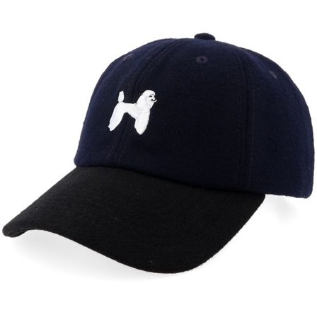 Iconic - Blå Keps - Poodle Dog Wool Navy/Black Dad Cap @ Hatstore