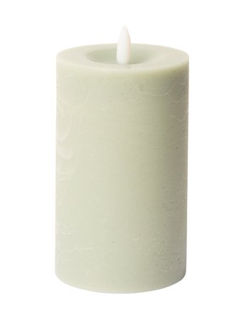 Rustic Finish Led Pillar Candle Green C'est Bon