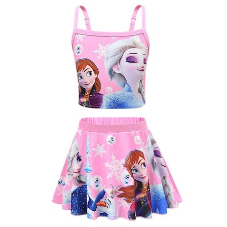 4-8 år Frozen Girl Baddräkt Tvådelad Set Badkläder Baddräkt