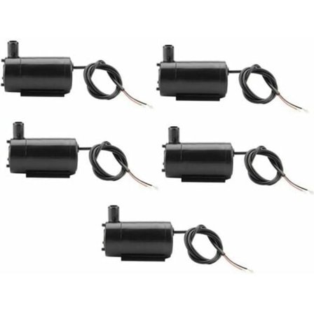 5 stk Mini Vannpumpe, 3W 220V DC 3V-5V Plast Døvbar Pumpe for Fiskedam Fontene Akvarium