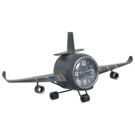 Vidaxl Klocka Flygplan Grå 41x8x17 Cm Metall Grå