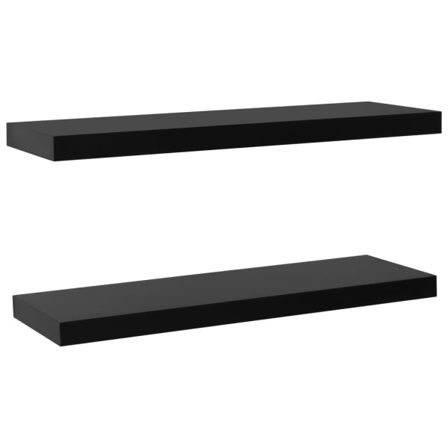 Vidaxl Svävande Vägghyllor 2 St Svart 100x20x3,8 Cm Svart