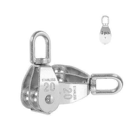 2 remskiver, kabelheisremskive, fast dobbel remskive, stålvaier