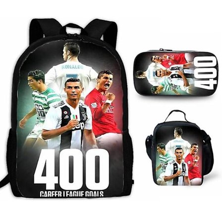 3 st/ set 16 tum Ronaldo Cr7 Barn skolväskor för pojkar Flickor Barn tecknad skolväska +lunchväska+pennväska