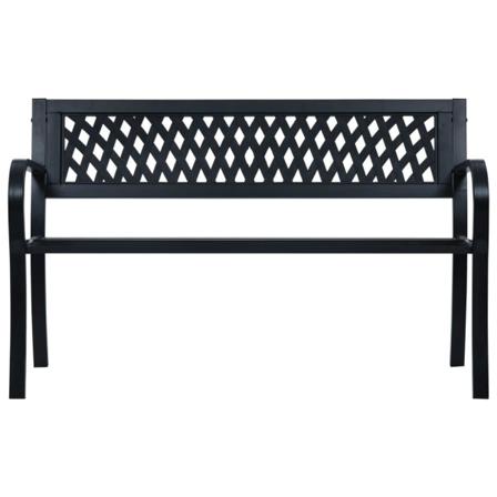 Vidaxl Trädgårdsbänk 125 Cm Svart Stål Svart