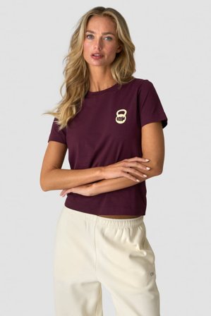 ICANIWILL - Everyday Cotton T-shirt Print Dark mahogany - Dame - ICIW