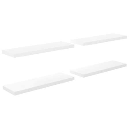 Vidaxl Svävande Vägghyllor 4 St Vit Högglans 80x23,5x3,8 Cm Mdf Vit
