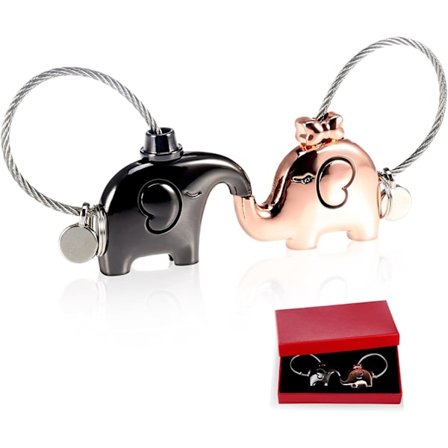 Pari elefanttimetallista avaimenperää, avaimenperä mukava pieni