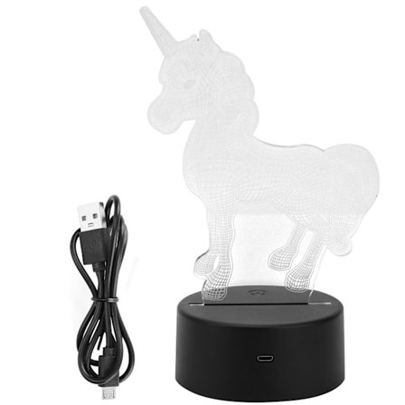 3D Natlampe Lys Berøring Afbryder USB Batteri Kreativ Visuel Belysning Dekoration Gave