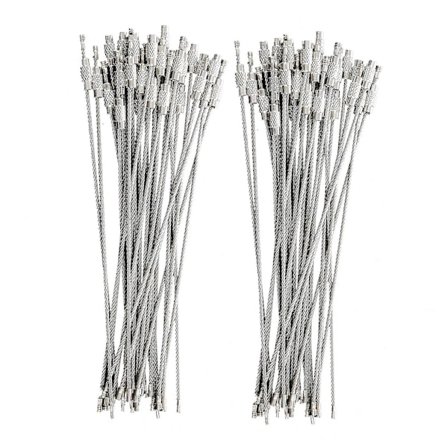 60 stk. Nøkkelring med låsetråd i rustfritt stål, utendørs tilbehør