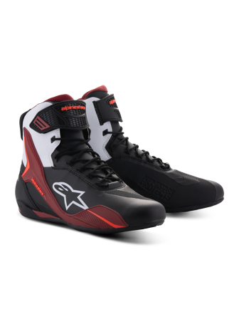 Alpinestars Faster-4 MC-skor Svart/Vit/Mörkröd 47
