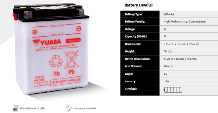 Konvensjonelt Batteri Yuasa – Søk Etter Motorsykkel - Arctic Cat Bearcat 340 1995-2000