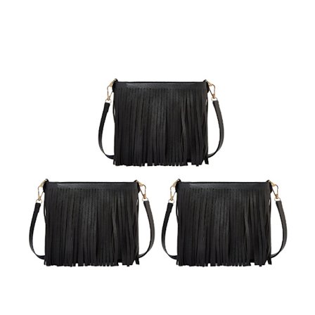 Flicka läder crossbody-väska med fransar Damplånbok Daglig axelväska_tfrf