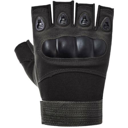 Huntvp Half Finger Tactical Gloves Miesten Naisten Ulkourheilu taisteluun, Armeija, Moottoripyörä, Paintball, Musta, L