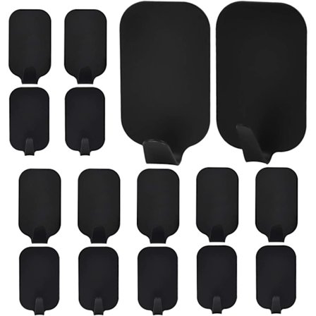 16 stk selvklebende kroker, rustfritt stål baderomsvegg H