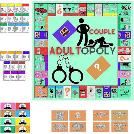 Uusin vuoden 2025 malli Adultopoly-lautapeli, pariskunnan Adultopoly-lautapeli, aikuisille (Fww)