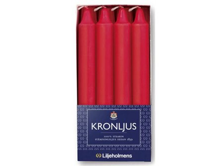 LILJEHOLMENS Kronljus 200mm röd 8/fp - Lyreco - Kök och servering - Ljus och tillbehör - Kronljus