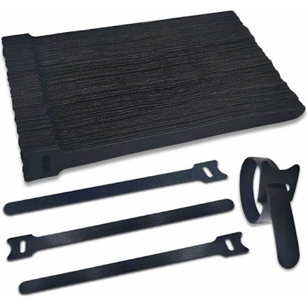 Kabelbindere 100 stk., Kabelstropper 200mmx12mm, Genanvendelige Kabelbindere, Kabeloprydningsorganisator, til fastgørelse af kabler, kanaler, pc-