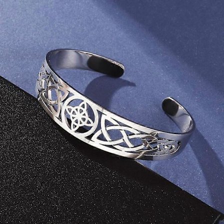 Häxknut Halsband Rostfritt Stål Magisk Knut Pagan Häxkonst Symboler Hänge Keltisk Knut Halsband Smycken Gåvor för Kvinnor