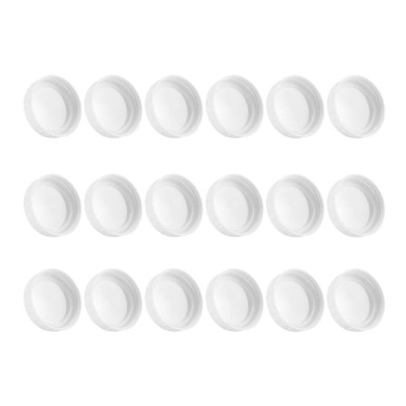 18 Pak Plast Regular Mundede Mason Jar Låg til Ball, Kerr og Mere - Fødevarekvalitet Hvid Plastlåg