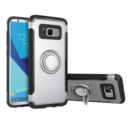 Samsung Galaxy S8+ - Hybrid Skal Med Ringhållare Från Floveme Silver