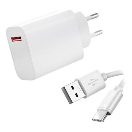 33W snabbladdare + USB-C USB-kabel för TCL 40 SE 6,75" - Vit
