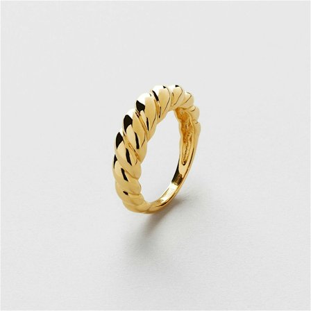 Twisted Ring - 24K GULDPLÄTERAT STERLING SILVER - Safira