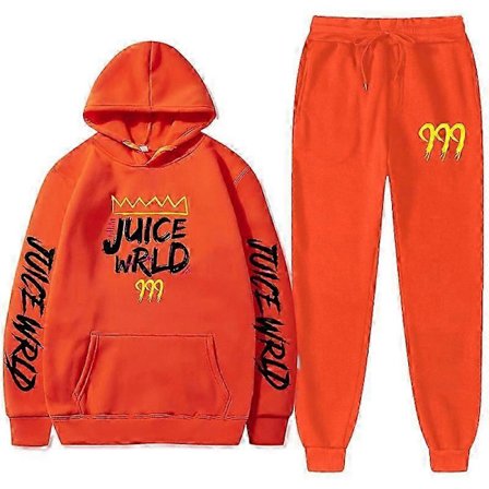 Ny Juice World Hættetrøje Sæt Sweatshirt + Joggingbukser Juice Wrld Juice Wrld Juice Wrld Trap Rap Regnbue Tomografi Juice Wrld