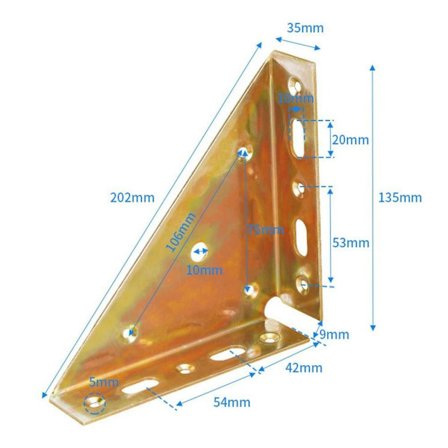 Rettvinklet hjørne Hjørnebraketter FARGE 1 FARGE 1