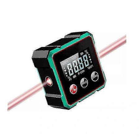 Magnetisk digital gradskiva med elektronisk laser goniometer, inklinometer, vattenpass och magnet; vinkel- och lutningsmätområde 0-90°.