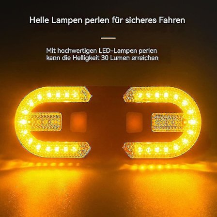 Cykelblinkers med Trådlös Fjärrkontroll, Två Lampor Delad Bakre med Blinkers, USB Laddningsbar