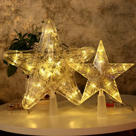 Christmas Tree Top Light LED Lysande Star Light Femuddig Star Color Light Batterilåda Rumsdekoration