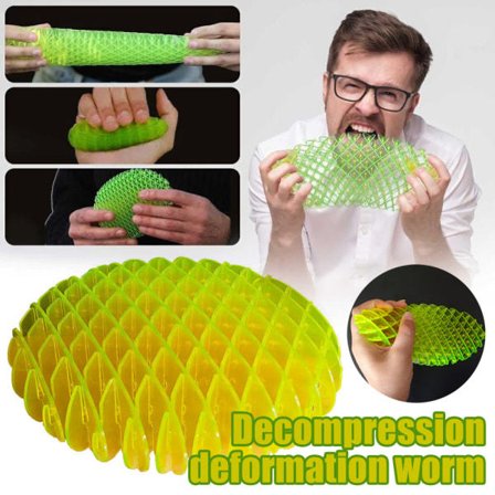 Fidget Orm Legetøj Grøn Sød Orm Lomme Legetøj Elastisk Squeeze Legetøj Lindrer stress og dekompressionslegetøj 12cm