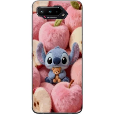 Kompatibelt Mobildeksel til Asus ROG Phone 5 Stitch blant rosa fluffy epler med teddy og søt kawaii-estetikk