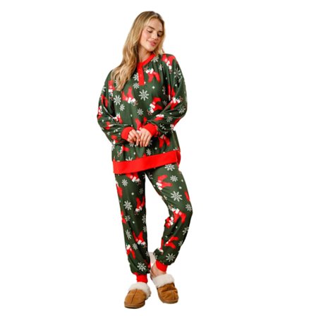 Dam Candy Cane Julpyjamas Randig Loungeset Jul-PJs Set