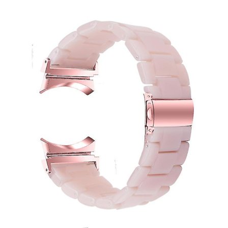 För Samsung Galaxy Watch 5 40mm / 44mm / Watch 5 Pro 45mm Resin Watch Band Rostfritt Stål Spänne Armband Armband, Rosa