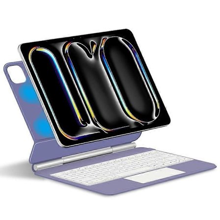 För iPad Pro 13 (2024) Magnetiskt Flytande Bluetooth-Tangentbord + Läder Tablet Fodral