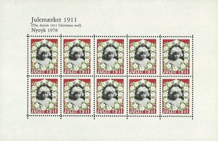Danmark 1978 - julmärkeark 1911 - Nytryk - Postfrisk