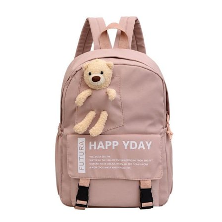 Student skolväska ny dam ryggsäck söt junior high school student skolväska mode fritid reseryggsäck-rosa