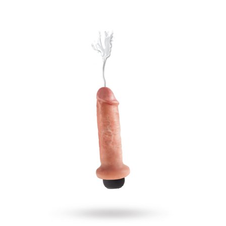Sprutande Dildo 18 cm - Ljus Hudfärg - Vuxen.se - Sprutdildos, dildo med sprutfunktion