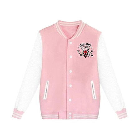 Stranger Hellfire Club Bomber Things Jakke Hettegenser Baseball Streetwear Kvinner Menn